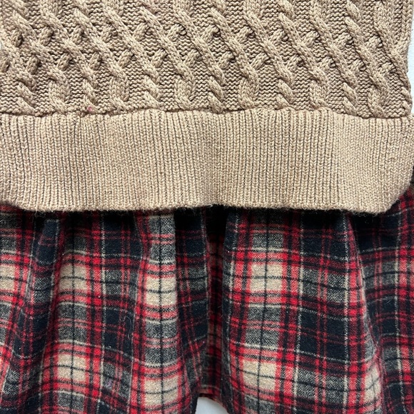 Tommy Bahama Tan Cable Knit Dress with Plaid Skirt - Picture 6 of 6